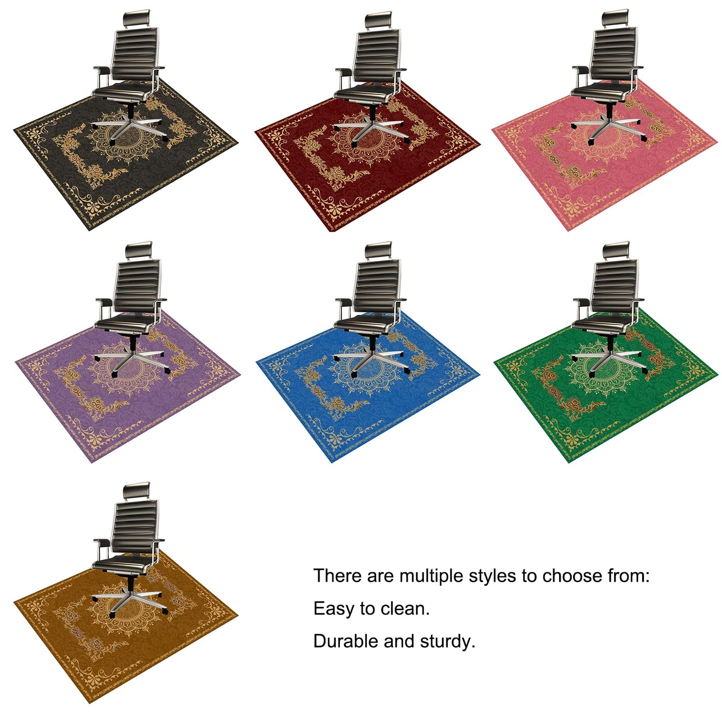 BYINGWD Chair Mat for Hardwood Floor, Office, Carpet, Desk, Computer, Gaming, Under Desk Rug Protector, Purple, 48"x60"