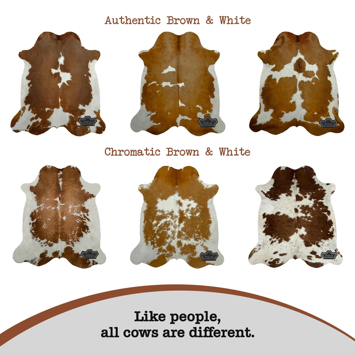 Appaloosa Cowhides Genuine Cowhide Rug - Natural Leather Hide Rugs for Living Room & Area Rug for Bedroom - Real Cowhides Rug for Rustic Home Decor - Chromatic Brown & White Cowhide Rugs, 6x6-7ft