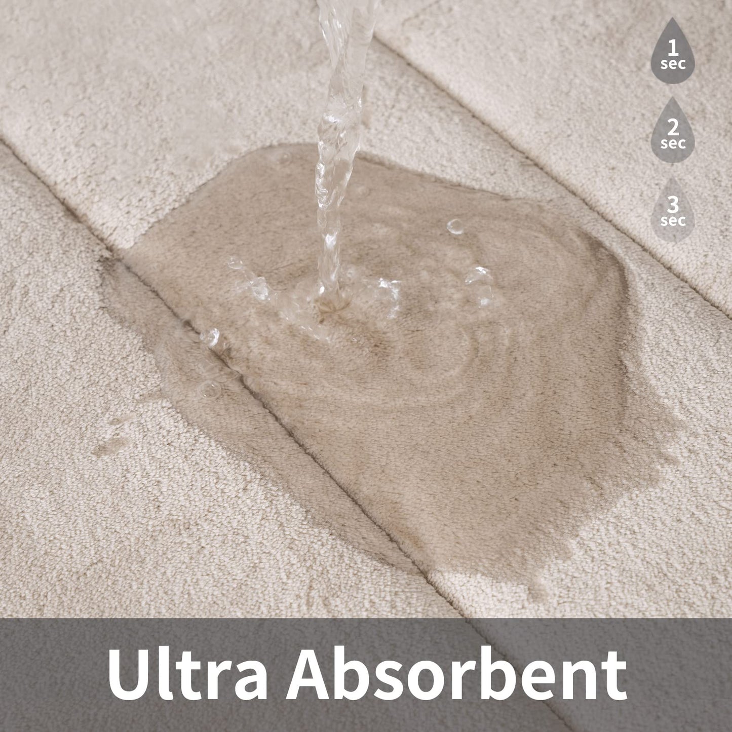 ROSMARUS Memory Foam Bath Mat 17” x 24”, Water Absorbent Shower Mat, Thick Bath Rugs for Bathroom Non Slip with PVC Backing, Ultra Soft Bathroom Rugs for Floor & Tub, Ltbrown