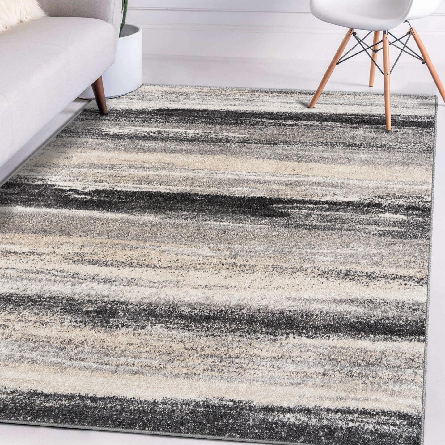 LUXE WEAVERS Modern Abstract Gray 5x7 Area Rug