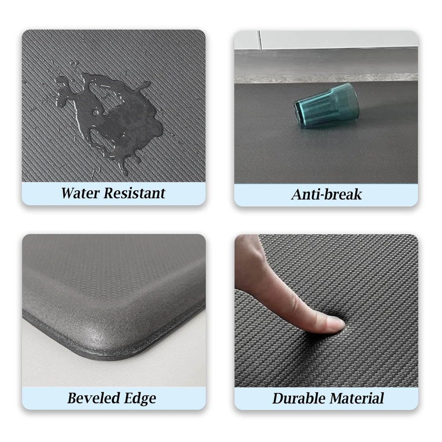Artnice Kitchen Floor Mats Cushioned Anti Fatigue Mat, Waterproof Non-Slip Standing Desk Mat, 0.75" Heavy Duty Comfort Kitchen Rugs for Home, Work Station, Office(20" x 39", Grey)