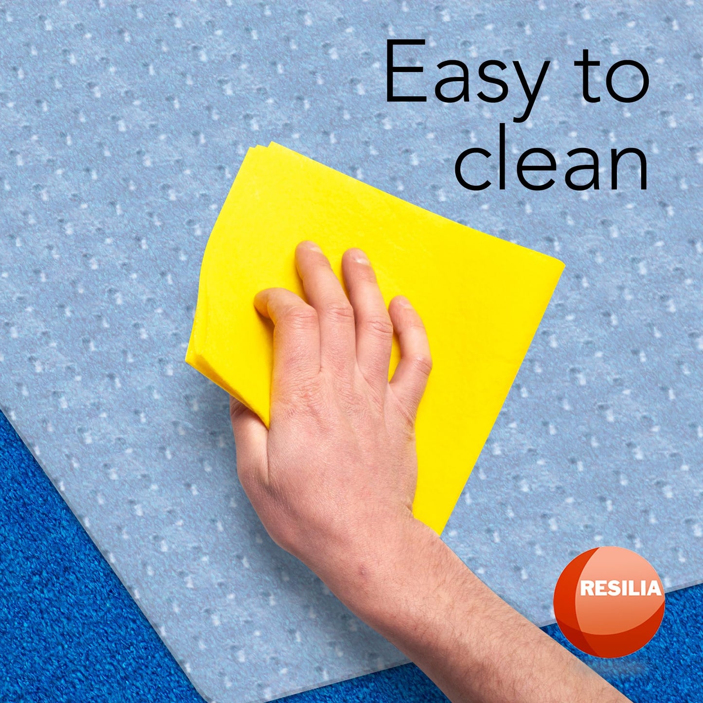 RESILIA Deluxe Clear Vinyl Floor Runner for Deep Pile Carpet - Non Slip & Stain Resistant Textured Mats - Waterproof Plastic Protector for Carpets, 27 Inches Wide x 6 Feet Long, Made in The USA