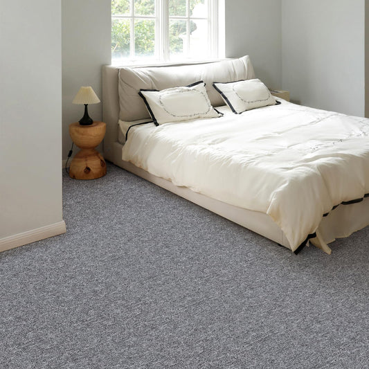 40 Tiles 20"x20" Carpet Tiles (107 sqft/Carton) - Non-Slip, Non-Adhesive, Padded Square Flooring for Home & Office - Easy DIY Installation, Seamless Look, Indoor & Outdoor Use