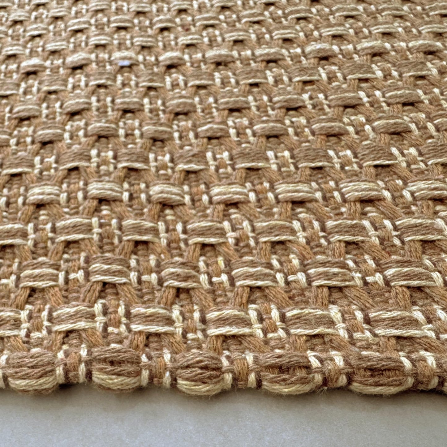 winolive Kitchen Rugs,Kitchen Mats for Floor,Non Slip Washable 20"x 30"+20"x 48" Neutral Braided Rug,Faux Jute Rug with Non Slip Backing for Kitchen,Solid,Easy Clean,Area Rugs Sets of 2Pcs,Tan Brown