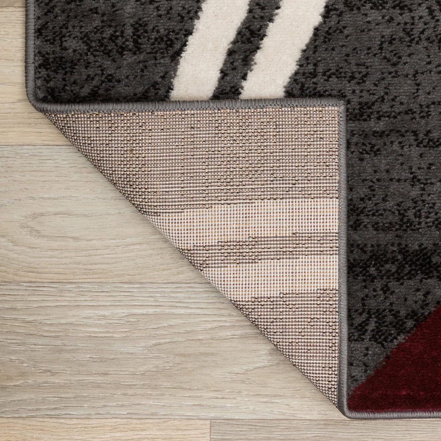 Rugshop Modern Wavy Circles Design Non-Shedding Area Rug, Carpet for Living Room, Dining Room, or Bedroom, Red, 7'10" x 10'2"
