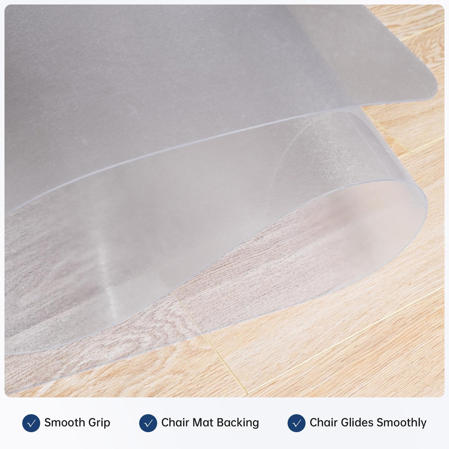 Cybstrax Office Chair Mat for Hardwood Floor - 45 x 53'', Transparent Computer Desk Chair Mat Easy Glide Floor Protector Mat for Rolling Chairs Office & Home