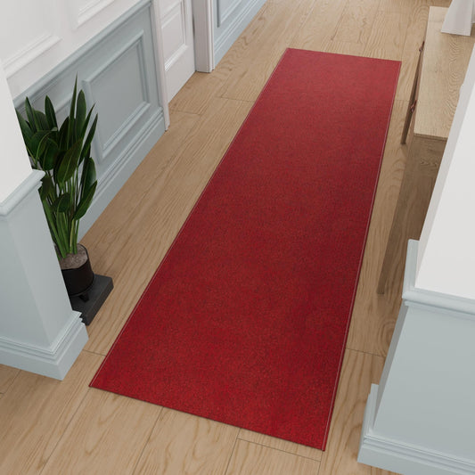 Ottomanson 2'7" x 15' Ultra-Thin Hallway Runner Rug - Durable Non-Slip Carpet for High-Traffic Areas - Fits Under Doors for Seamless Entry - Ideal for Kitchen, Entryway, Bedroom & Living Room, Red