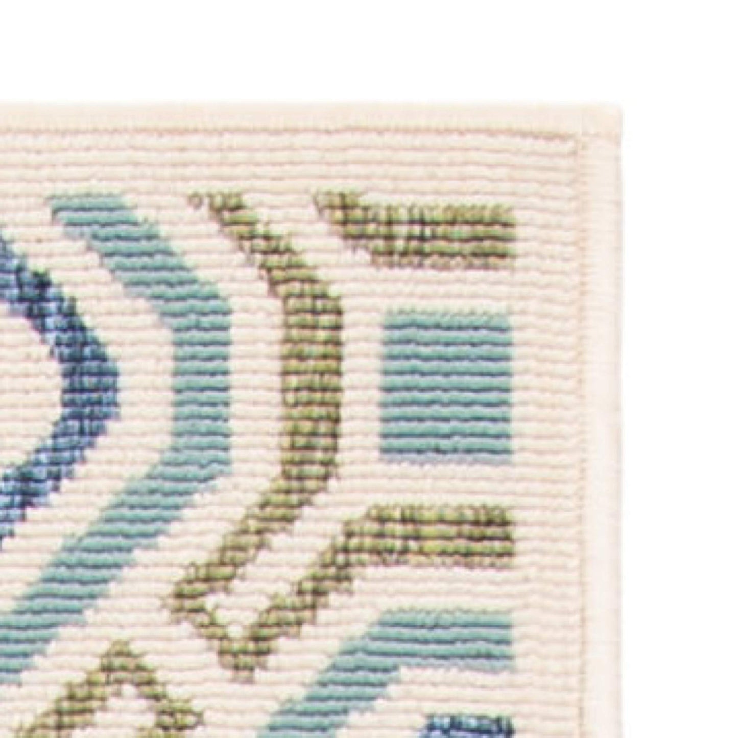 SAFAVIEH Washable Rug Outdoor Veranda Collection - 8' x 11', Cream & Green, Non-Shedding & Easy to Clean, Ideal for Patio, Backyard, Mudroom (VER089-0614)