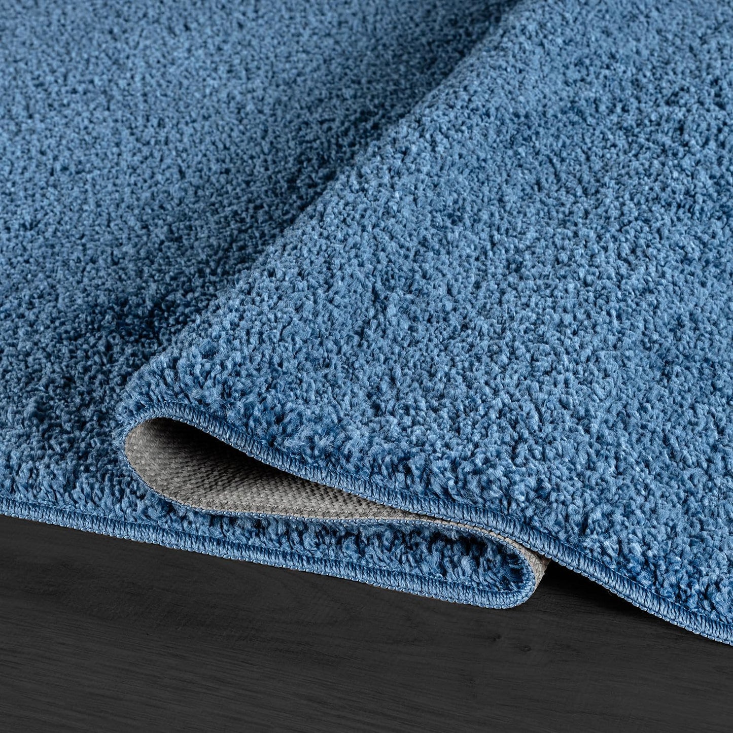 Area Rug 4x6 Blue Washable Indoor Rug Solid Non Slip Easy to Clean Non Shedding Indoor for Living Room Bedroom Kitchen Dining Room or Hallway (4 X 6 Blue)