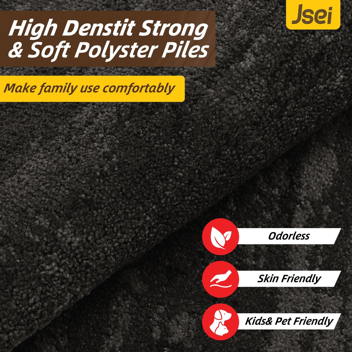 JSEI Dirt Trapper Door Mat 32"x48", Non-Slip Doormats Washable Entryway Mat, Welcome Floor Mat Absorbent Low Profile Dog Door Mats for Front Back Door, Wet Shoes & Paws, Dark Gray