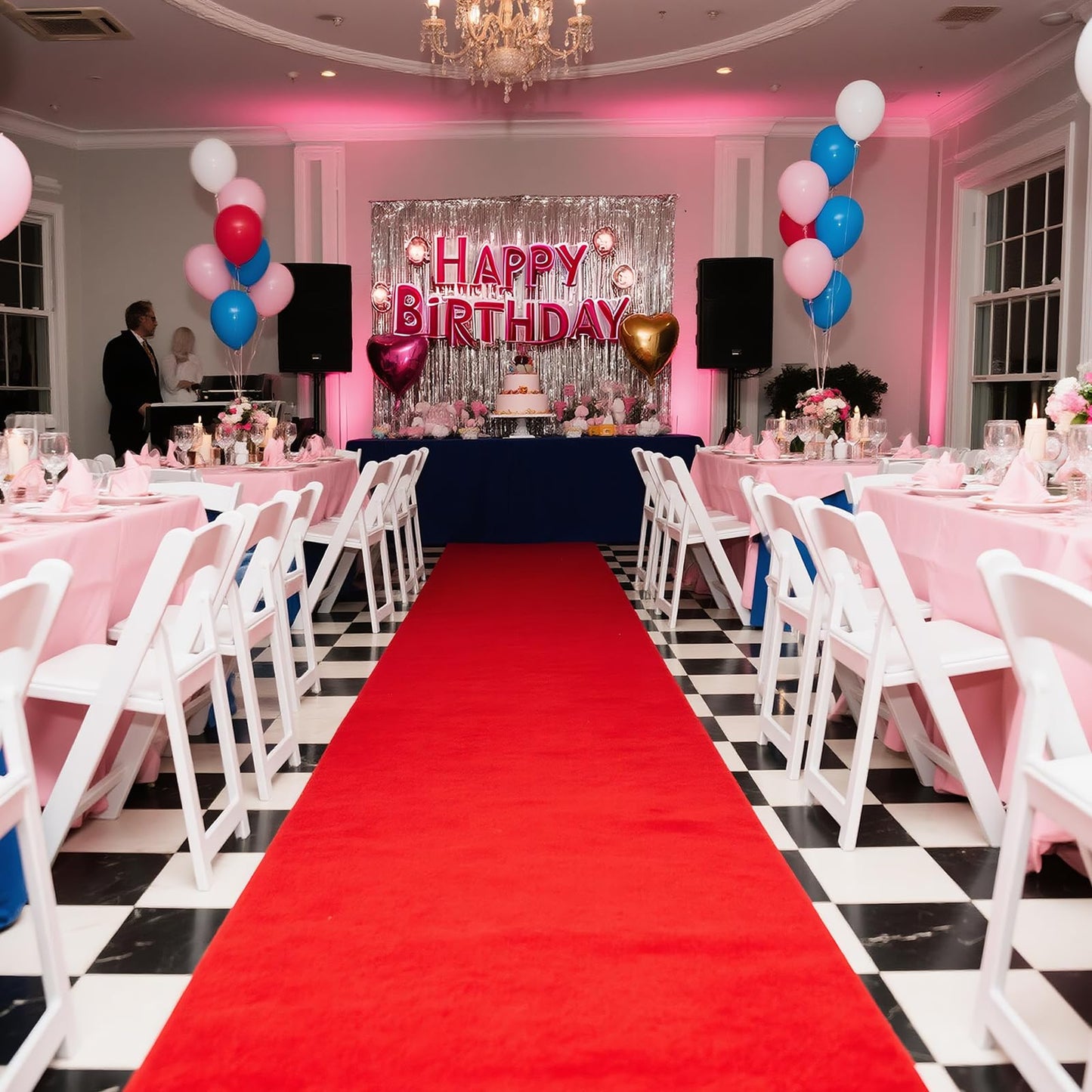 Red Carpet Runner Rug for Party and Event, Non-Slip TPR Rubber Backed Aisle Runway red Rug for Step, Proposal & Wedding Christmas Thanksgiving Decorations, Runway Rug for Prom(3 x 15ft, 450 GSM)