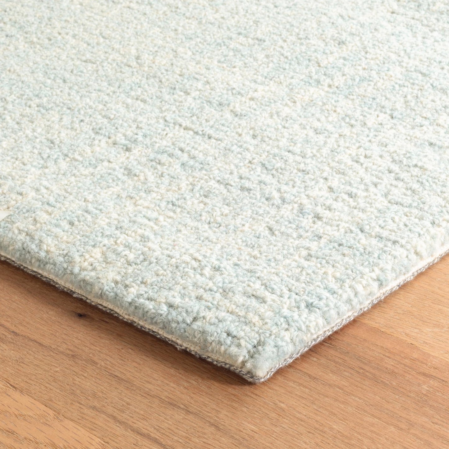 Dash and Albert Crosshatch Wool Area Rug - 4' x 6' Sky Blue Solid Hand Micro Hooked Accent Rug - Durable, High Traffic Areas Bedroom, Hallway, Stairs - Premium Luxury Hotel Quality Soft Breathable