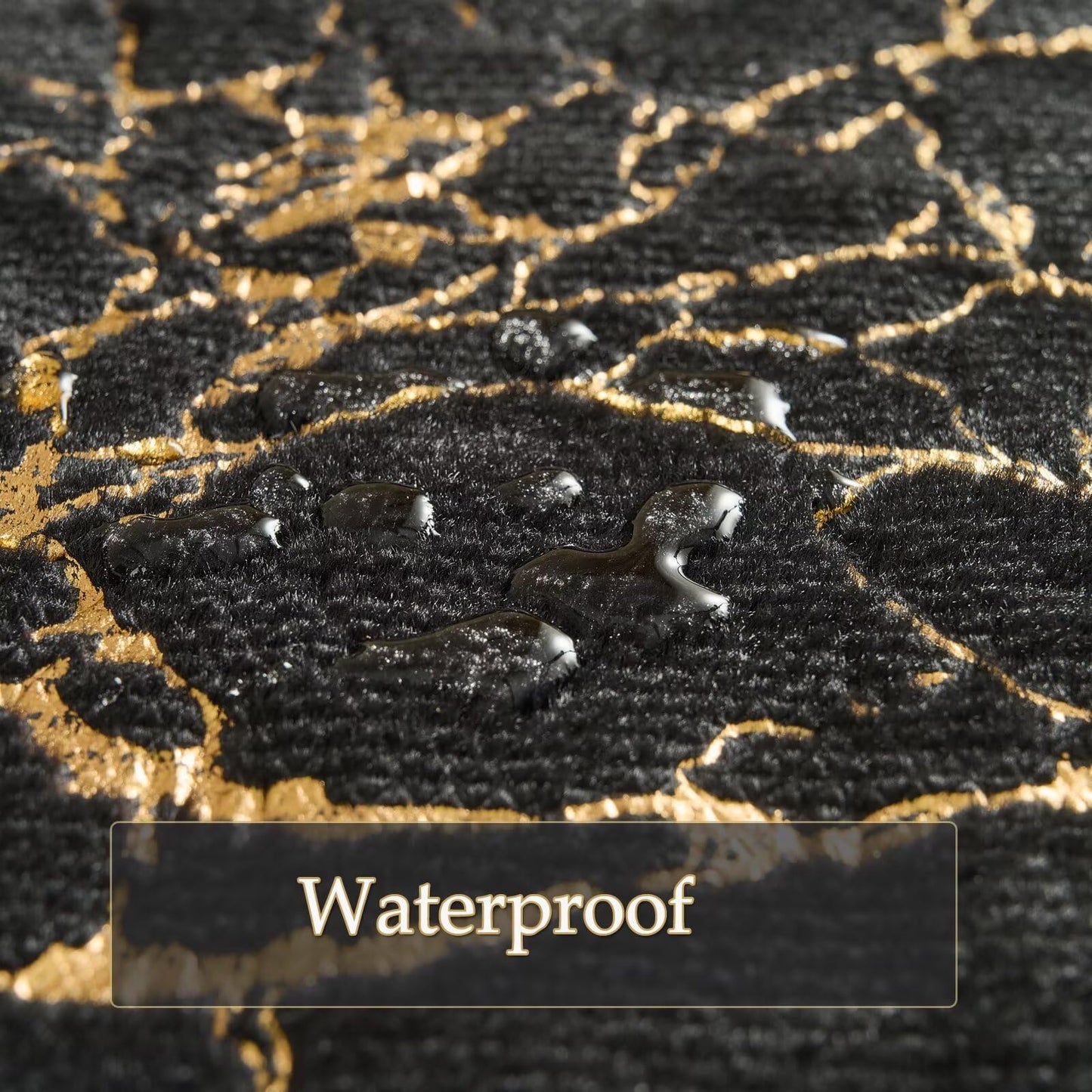 Premium Faux Fur Cowhide Rug,Large Carpet Non-Slip Cow Print Rugs,Suitable for Bedroom Living Room Western Decor,Faux Fur Animal Cow Hide Carpet-Black and Gold-6.3 * 9FT(75 * 110inch)