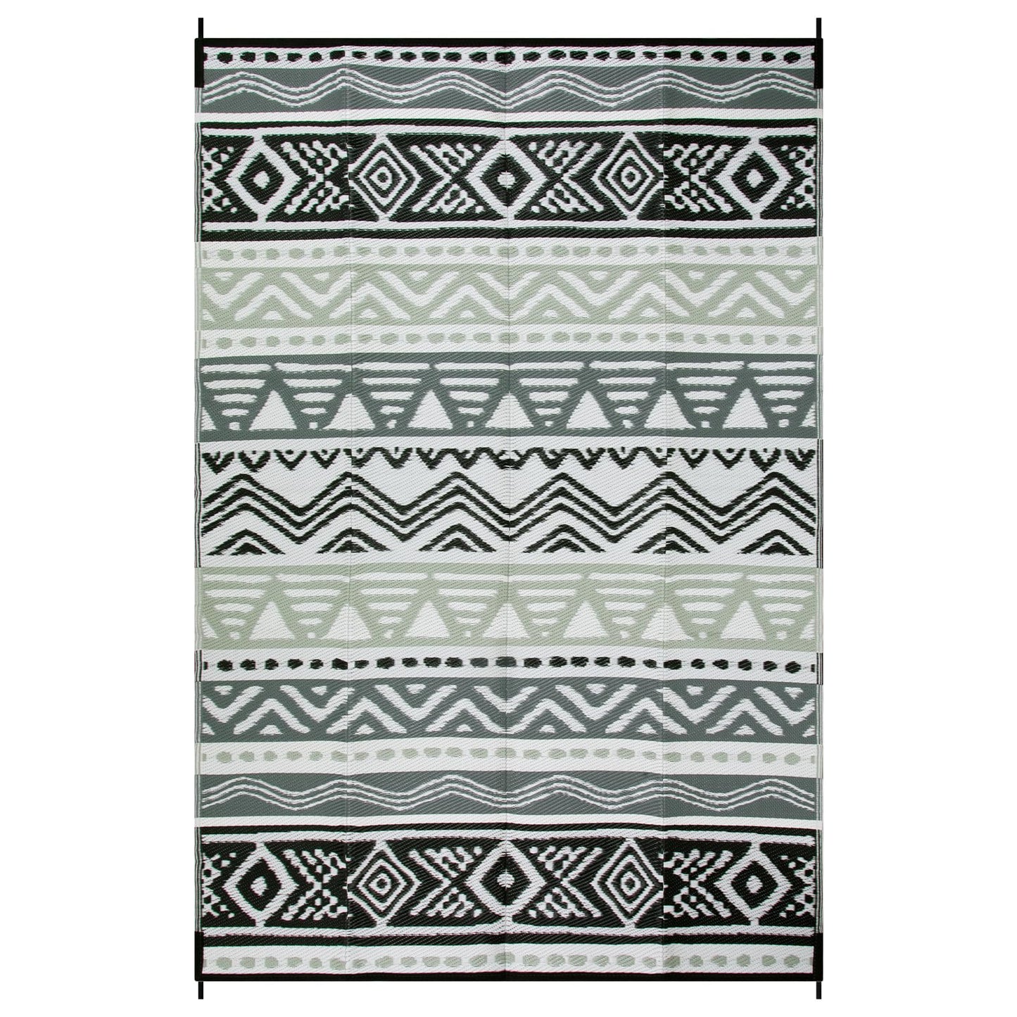Lahome Outdoor Rug Waterproof, 6x9 Reversible Outdoor Plastic Straw Rug for Camping, RV Patio Rugs Large Carpet for Porch Deck Backyard Balcony Picnic(Grey/Black,6'x 9')