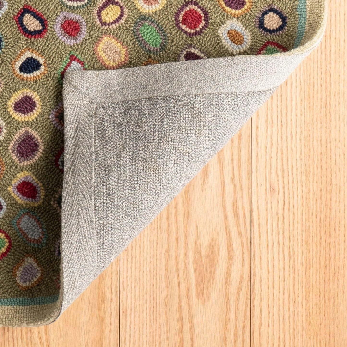 Dash and Albert Cat's Paw Wool Area Rug - 2' x 3' Sage Geometric Hand Micro Hooked Accent Rug - Durable, High Traffic Areas Living Room, Hallway, Stairs