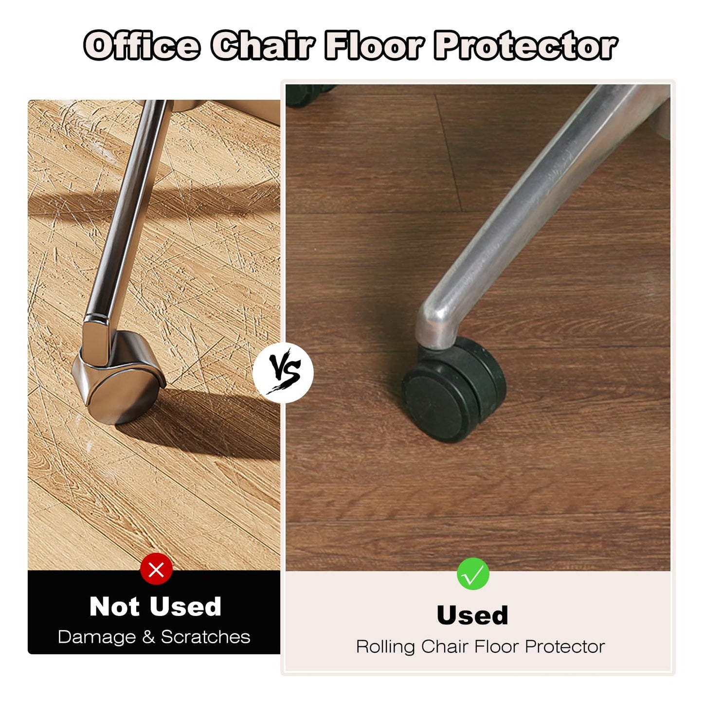Upgraded 50"x 72" Heavy Duty Mat for Office Chair on Hardwood Floors, Non-Slip PVC Chair Mats for Hardwood Floors, Scratch-Resistant Desk Chairs Mat for Hard Floor, Under Desk Mats for Rolling Chairs
