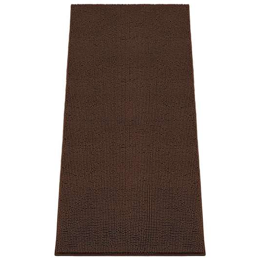 HOMEK Absorbent Dog Door Mat for Muddy Paws, 72" x 36" Chenille Indoor Mats for Entryway, Trap Dirt Front Door Mat Indoor Entrance Washable Non Slip Soft Brown