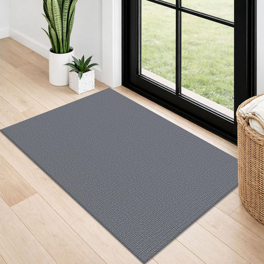 Lansny 2x3 Washable Area Rug Small Braided Cotton Entryway Rug with Non Slip Backing Kitchen Rugs Indoor Door Mat for Entrance Bathroom Foyer, Grey