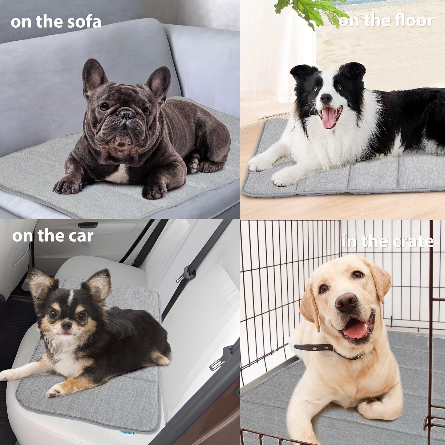 ZAKAPAWS Dog Cooling Mat for Large Dogs – 35"x23" Orthopedic Memory Foam Pad for Summer, Hot Weather & Joint Relief | Washable, Non-Slip Crate Mat for Senior Dogs, Travel & Home (Grey)