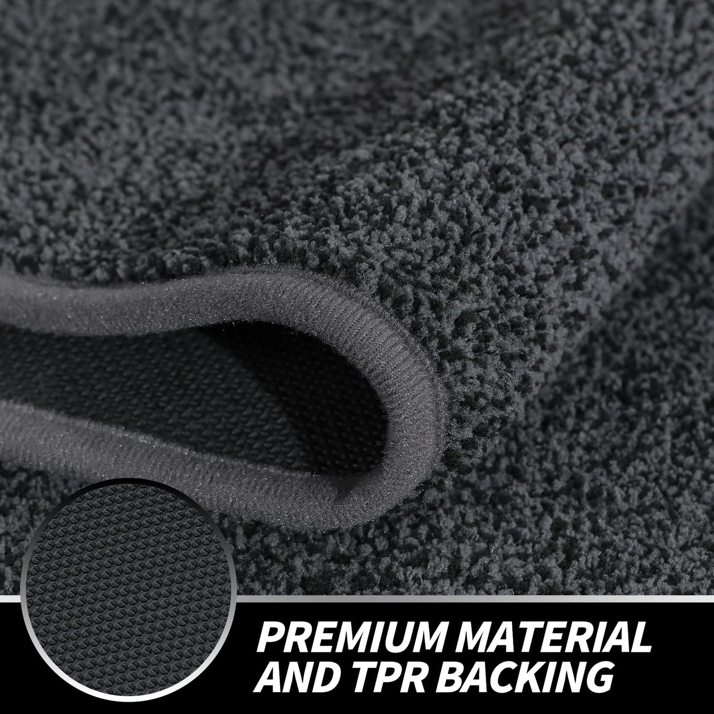 LINLA Indoor Doormat, Super Absorbs Mud Mat, Washable Non-Slip Rubber Backing Clean Door Mat for Doorways Inside Dirt Trapper Mats Shoes Scraper, 18x30 Inches Dark Gray