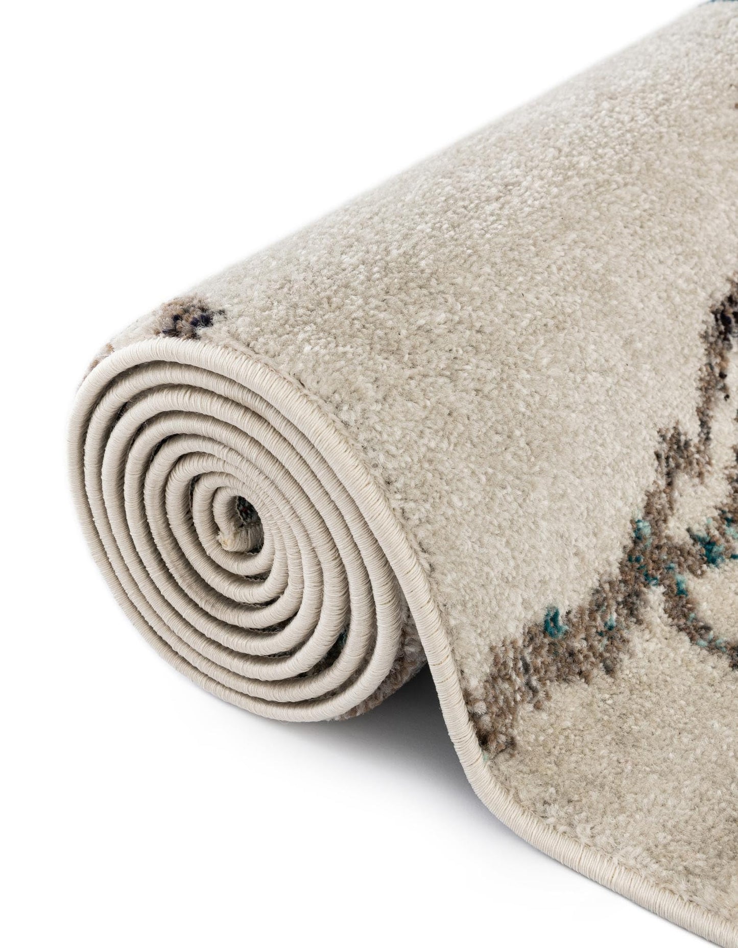 Rugs.com - Madeline Collection Rug – 6' 1 x 9' Ivory Modern Area Rug – Abstract Marble Design for Living Room, Bedroom, and Dining Room