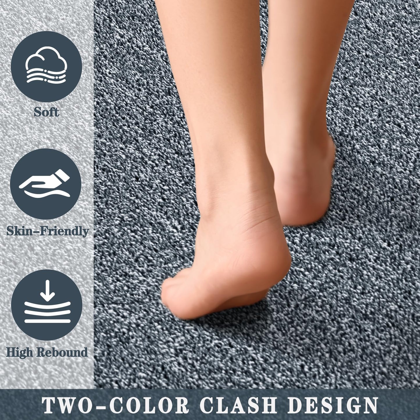 FALARK 6x9 Area Rugs for Bedroom Living Room, Blue Soft Low-Pile Modern Indoor Thickened Memory Foam Non-Slip Washable Carpets for Kids Dorm Home Decor Rug