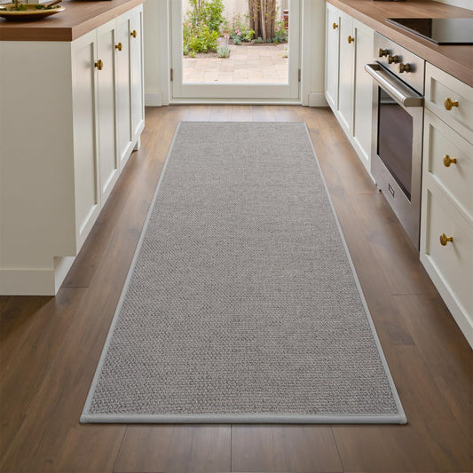 RESARE Kitchen Rugs, Non Slip Kitchen Mats for Floor, Absorbent Quick Dry Washable Kitchen Mats in Front of Sink, Hallway, Laundry, Kitchen Runner Rug(Grey, 17"x 59")