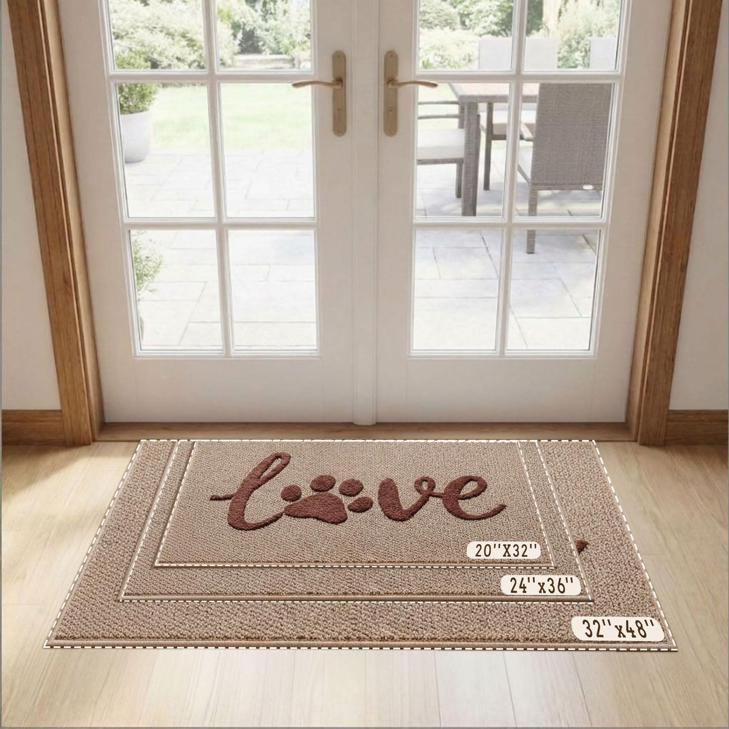 Bulijojo Dirt Trapper Door Mat 20x32 Inch Beige