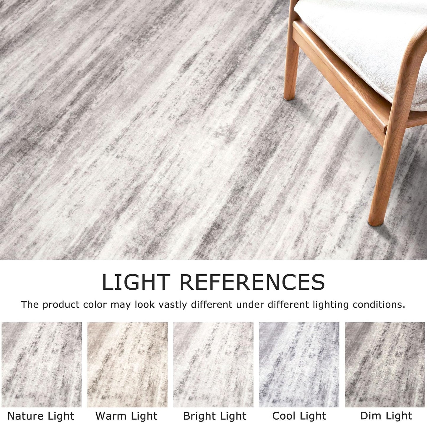 KOZYFLY Modern Abstract Small Area Rugs 2x3, Washable Kitchen Rug Non-Slip Soft Small Bathroom Rug, Grey/Light Beige/Brown Striped Entryway Rugs Abstract Print Faux Wool Doormat
