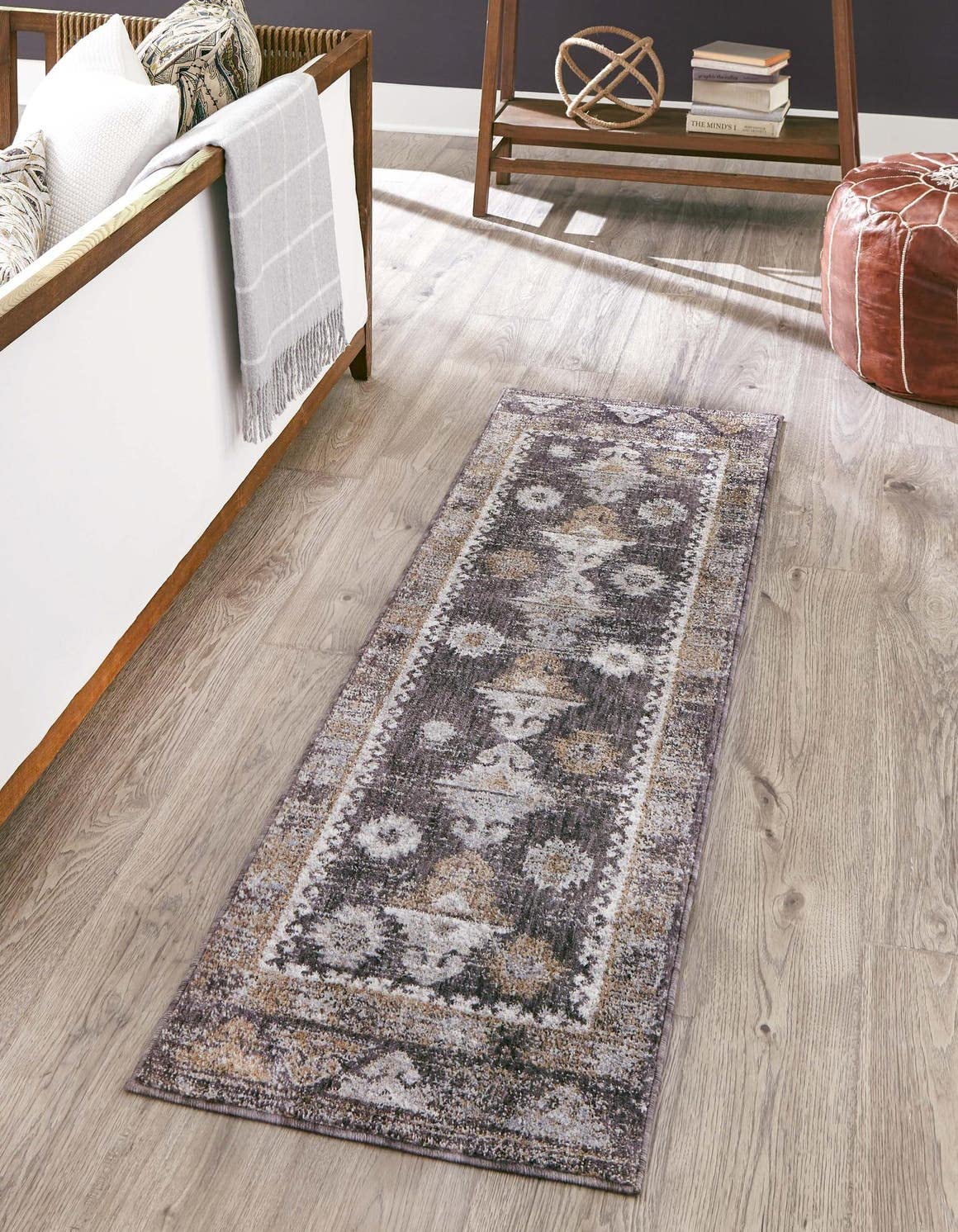 Unique Loom Eco Southwestern Collection Area Rug - Springdale (Runner 2' 0" x 6' 0", Charcoal Gray/Ivory)