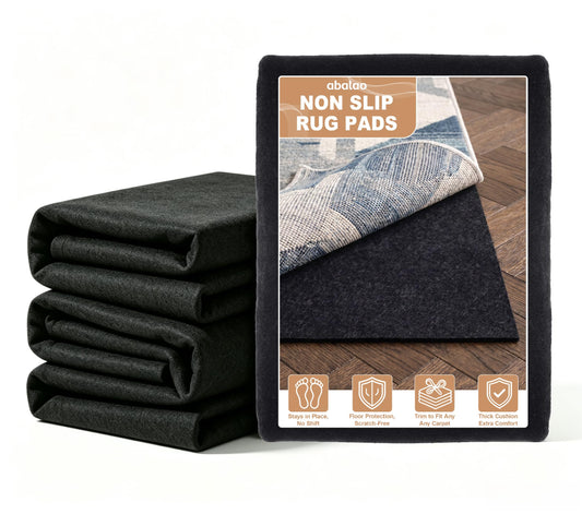 abalao 3x5 Ft 1/8 Inch Thick Waterproof Non Slip Rug Pad, Felt Rubber Dual Surface for Vinyl Plank LVP Laminate Hardwood