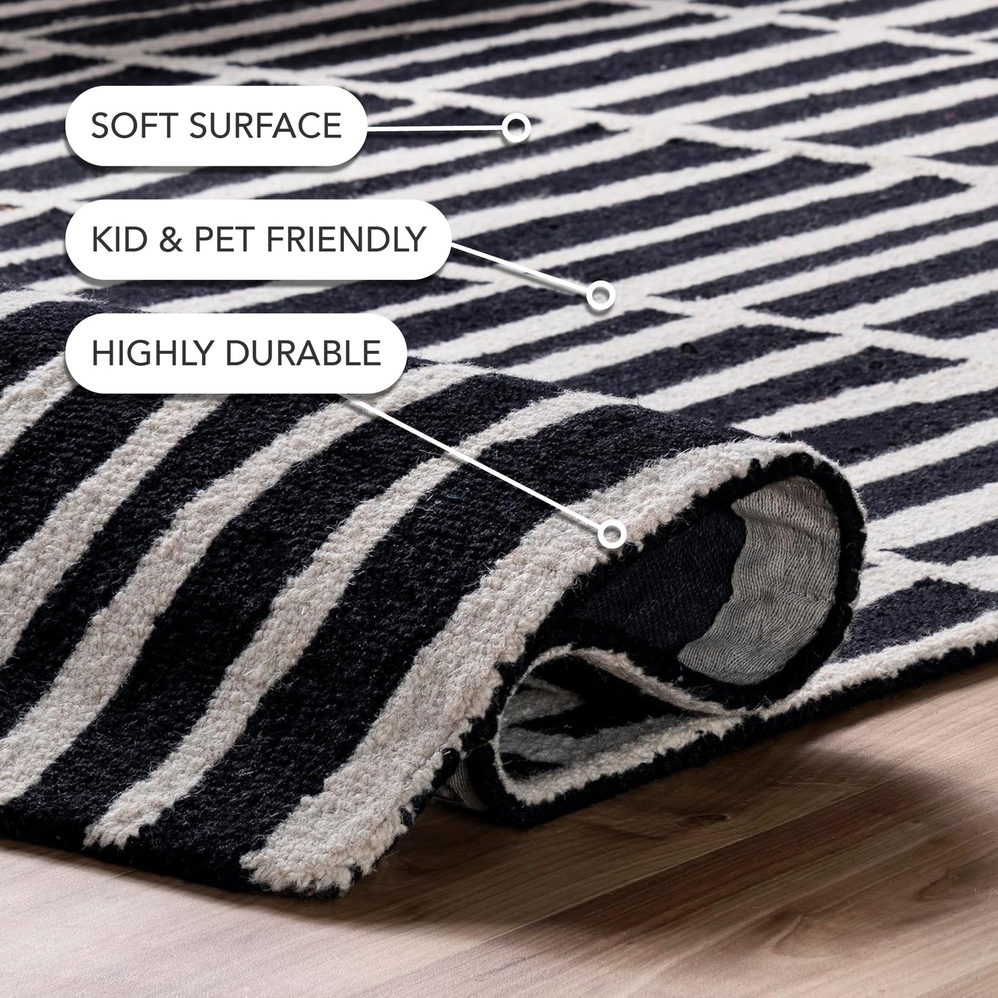 nuLOOM Hand Tufted Lemuel Accent Rug, 3x5, Black