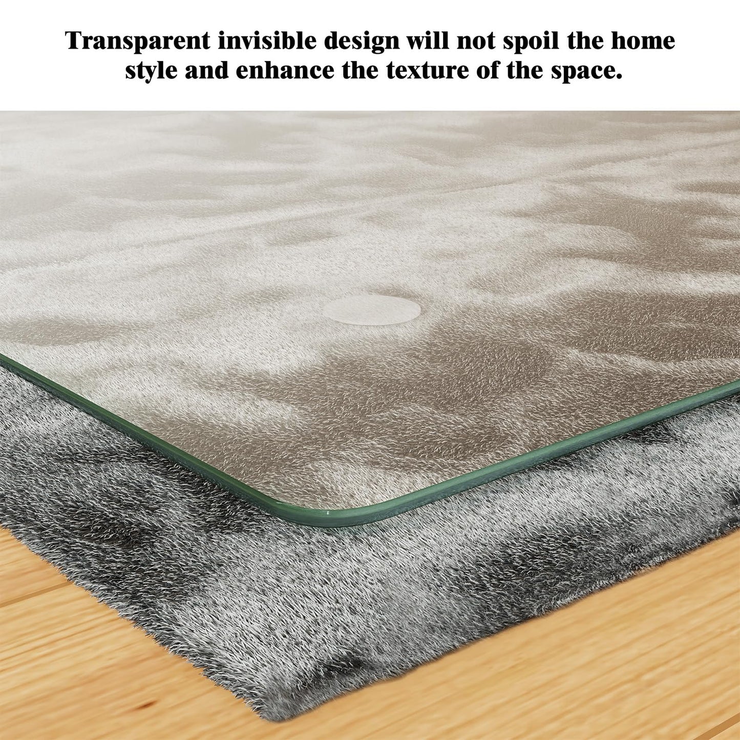 Koonmi Tempered Glass Chair Mat for Hardwood Floors & Carpets, 46" x 46“ Transparent Heavy Duty Office Floor Protector with Noise-Free Gliding Shatterproof for Home Office Desk
