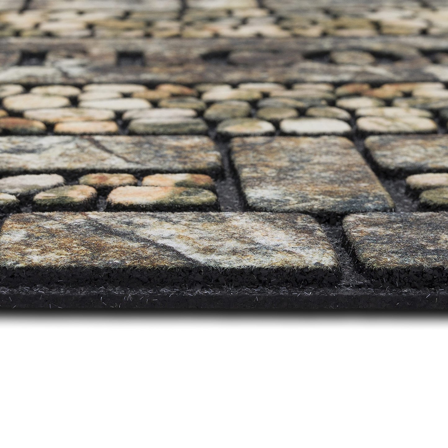 Mohawk Home Entryway Door Mat 2' x 3' All Weather Doormat Outdoor Non Slip Recycled Rubber, Welcome Garden Pebbles Gray