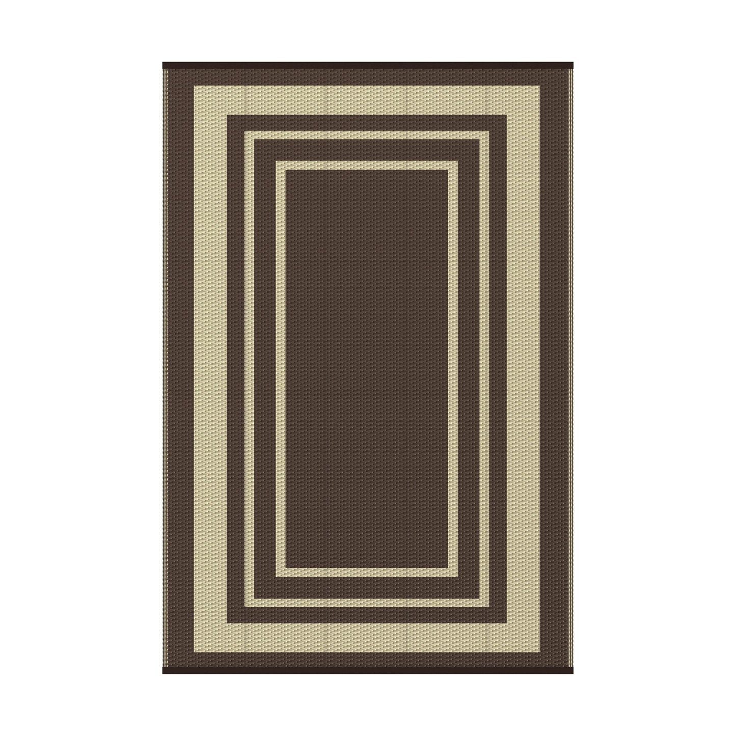 GENIMO 6' x 9' Outdoor Rug Waterproof for Patio Decor, Reversible Plastic Straw Area Rugs Mat for Camper, Outside Carpet for Rv, Deck, Porch, Picnic, Balcony, Mix-Coffee & Beige