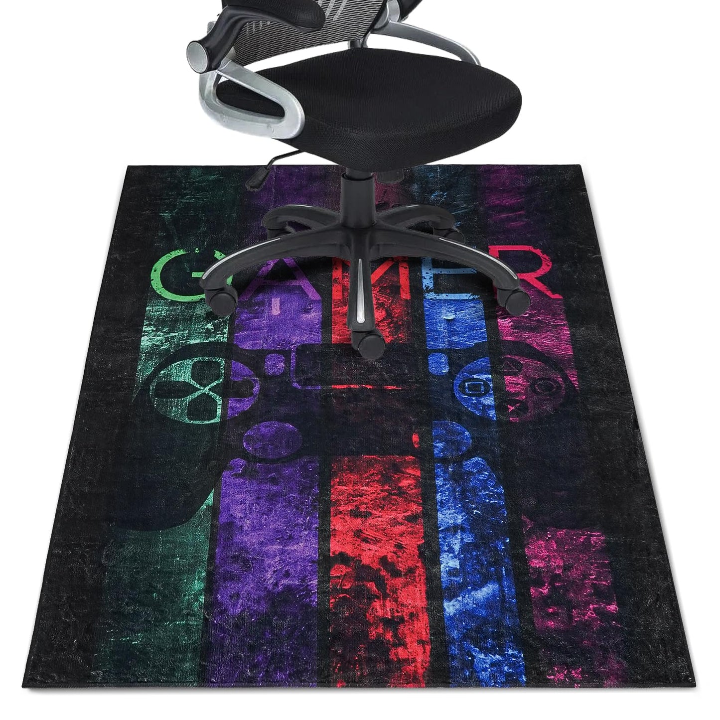 Gaming Chair Mat for Hardwood Floor 36"X 48" Heavy Duty Office Desk Chair Rug for Under Game Rolling Chairs Computer Decor Protect Mats Low Pile Non-Slip Rubber for Carpet & Tile Floor-Game