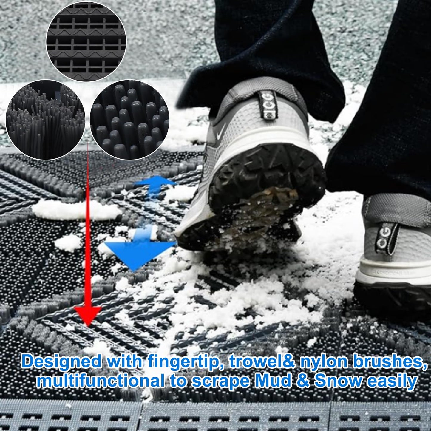 CATSH Heavy Duty Boot Scraper Mat 29.5x17.7 Inch