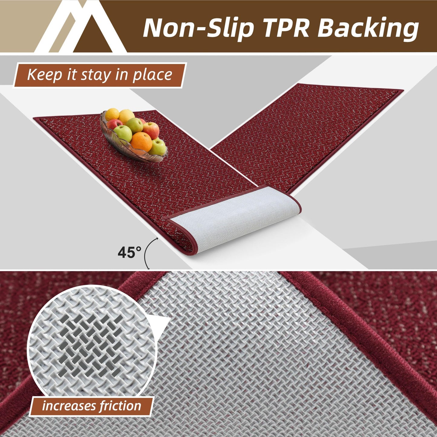 COSY HOMEER-Door-Mat 20" x 32" Non Slip Absorbent Entryway Rugs Dirt Trapper Doormats Washable Entrance Mats Low Pile Welcome Floor Mat for Front Back Door and Entry Mats,Red