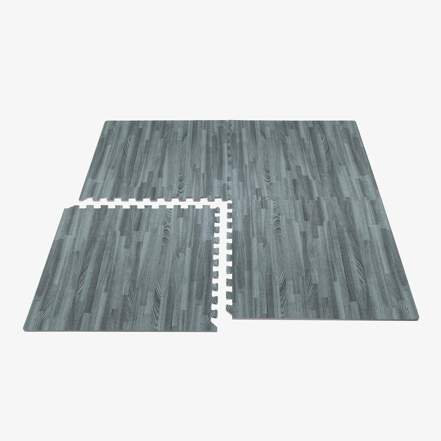 Forest Floor 5/8 Inch Thick Printed Foam Tiles, Premium Wood Grain Interlocking Foam Floor Mats, Anti-Fatigue Flooring, Slate, 16 Sq Ft