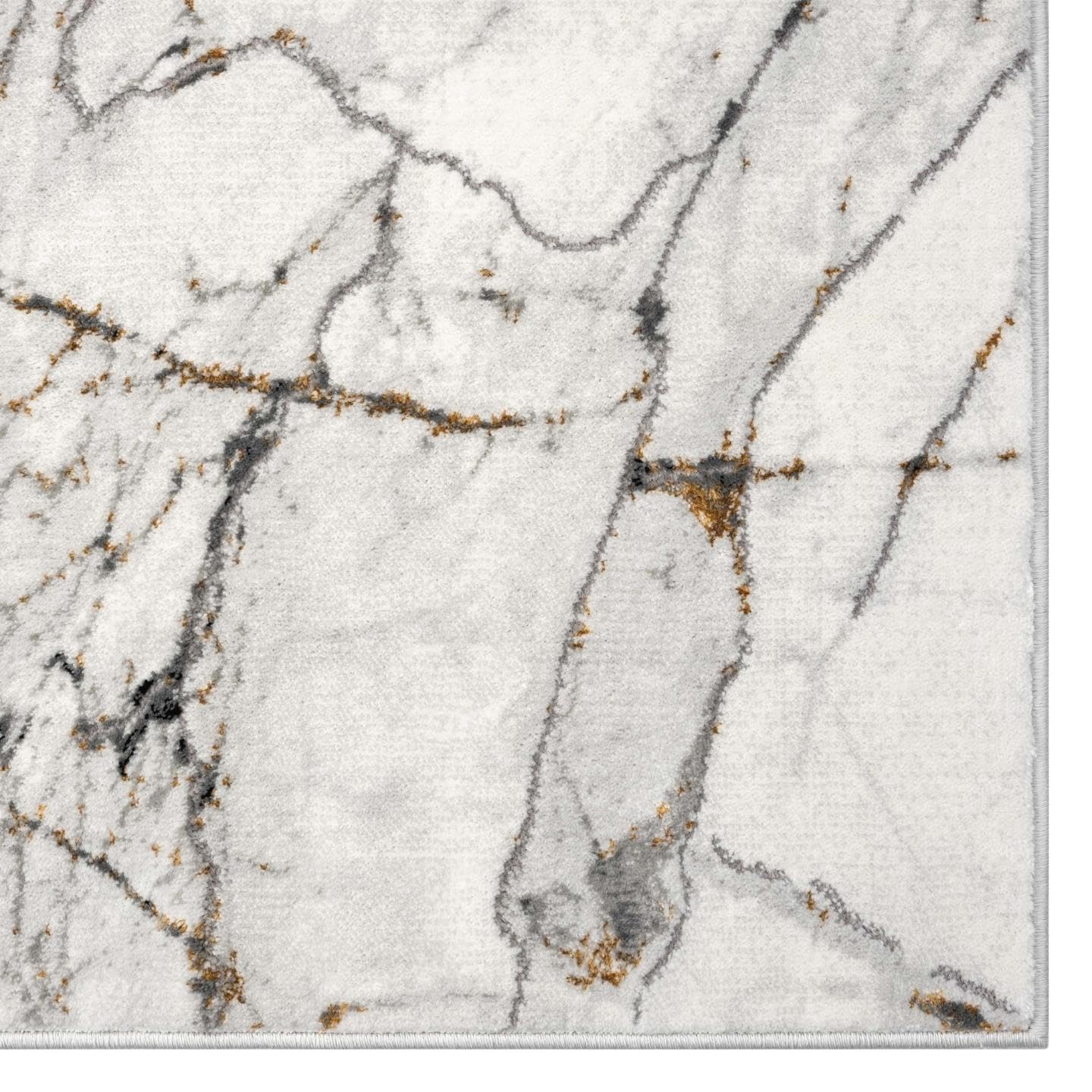 LUXE WEAVERS Marble Effect Abstract Gray 5x7 Area Rug