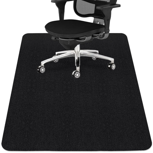 Sycoodeal Office Chair Mat for Hardwood Floor,Office Computer Gaming Chair Mat for Tile Floor,Large Floor Protector Rug,Anti-Slip,Easy to Clean,Carbon-Black (48"x55")