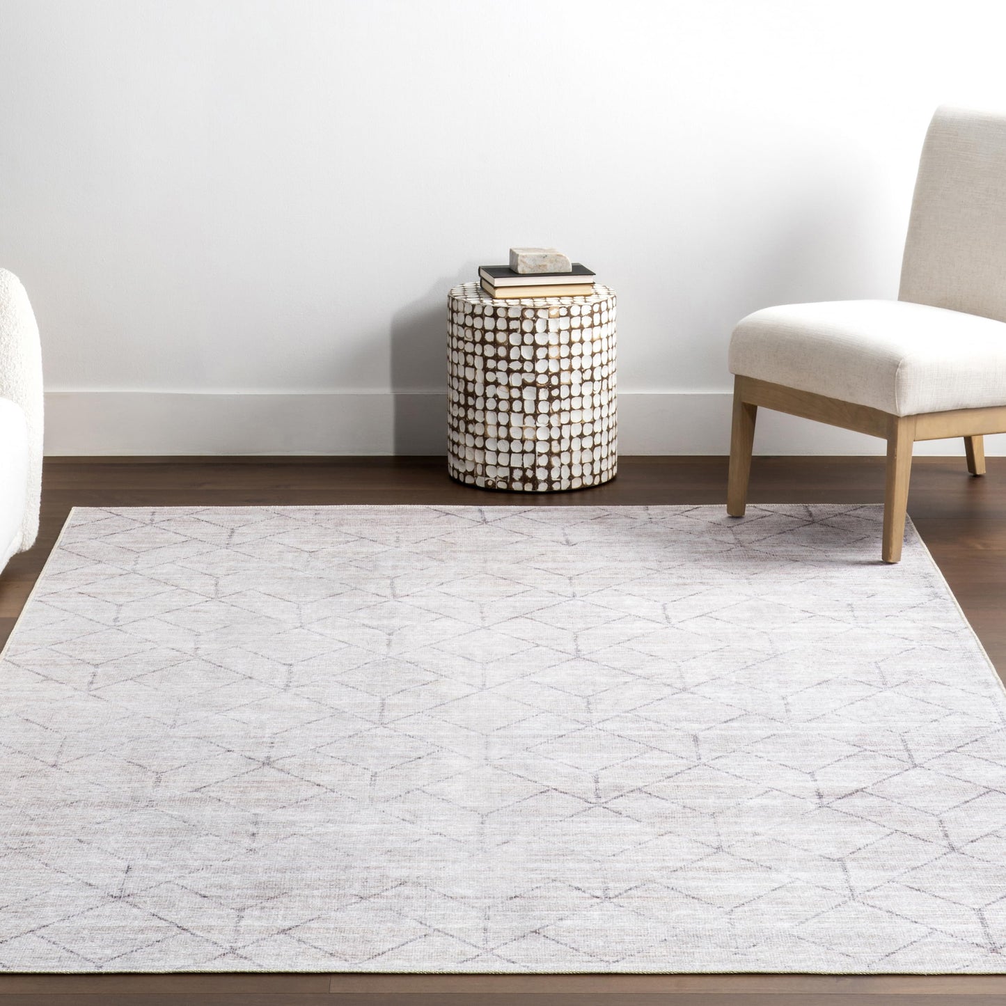 Nuloom Splashguard Grier Light Grey/Ivory, 6' x 9', Geometric, Soft and Cozy, High Traffic, Stain Resistant, Easy Clean, Durable, Machine Washable Area Rug for Bedroom, Living Room, Dining, Foyer