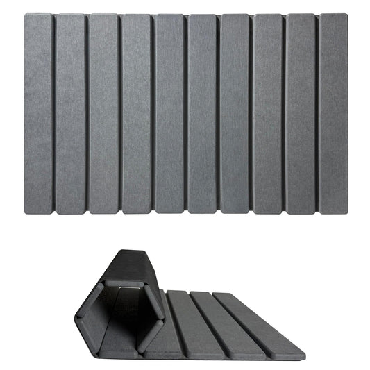 ZumenDa Foldable Stone Bath Mat, Quick Drying Diatomaceous Earth Shower Mat with Non-Slip Rubber Backing, 23.6 x 15.4 inch, Super Absorbent Stone Mat for Bathroom Floor, Easy to Clean