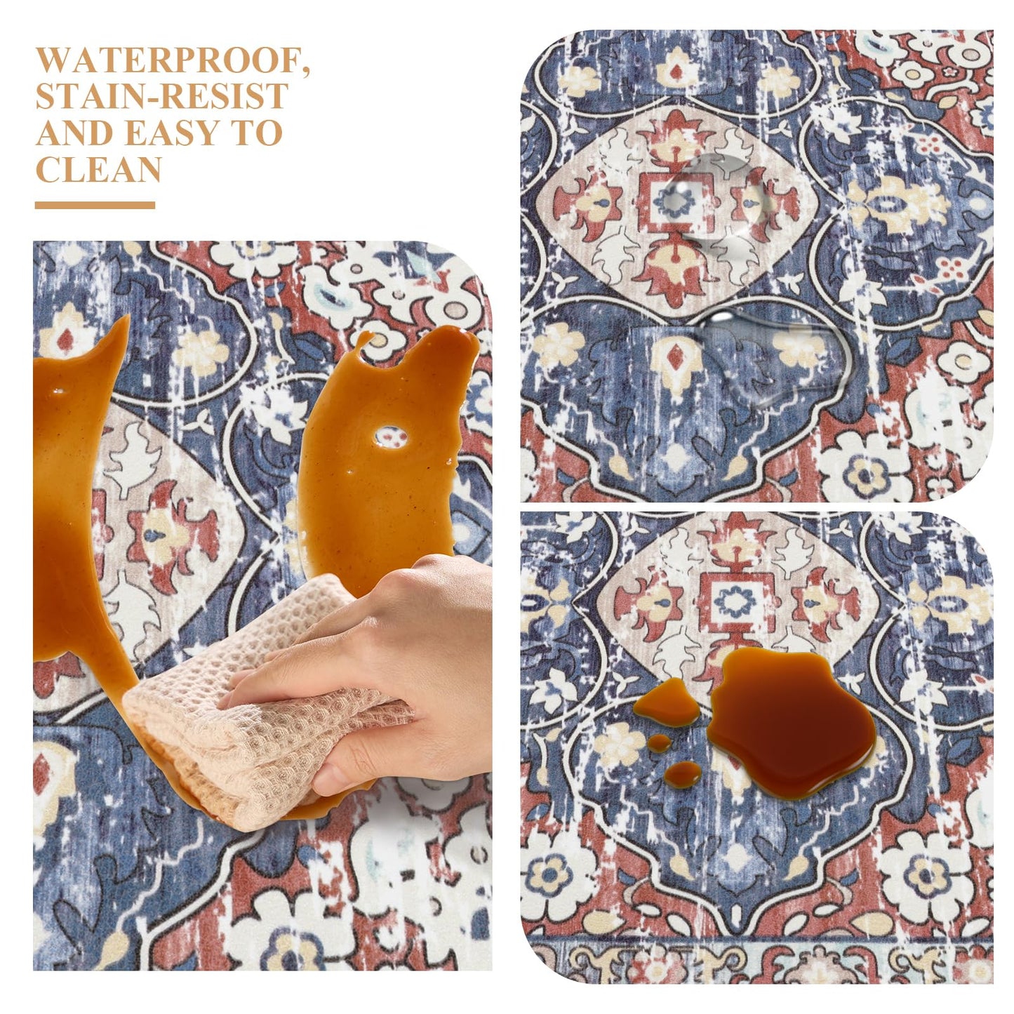 Ileading Anti Fatigue Kitchen Rugs Sets of 2 Cushioned Kitchen Mats for Floor Waterproof Kitchen Mat Set Non Slip Comfort Standing Mat for Kitchen, Office, Sink, Laundry