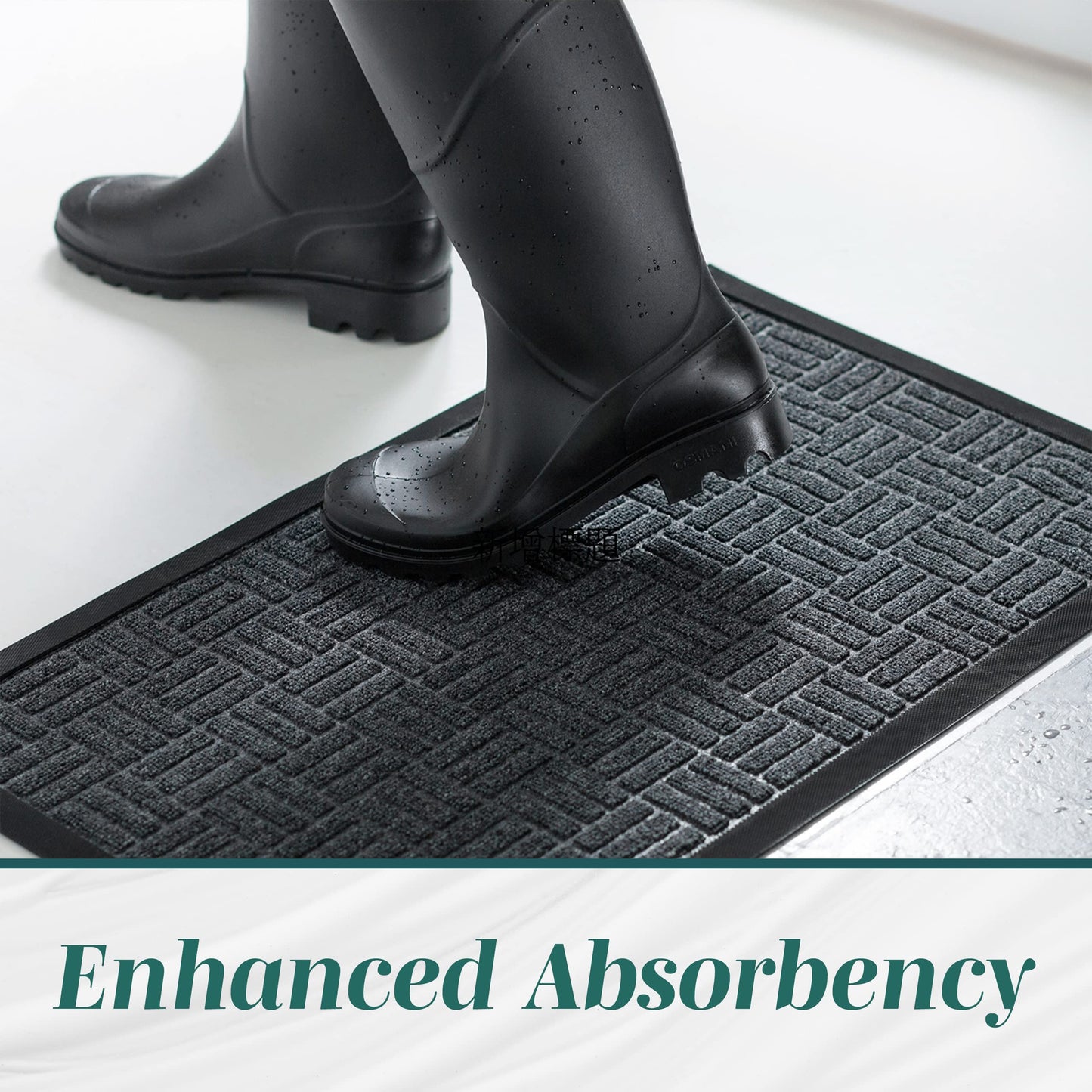 Front Door Mats, 2 Pc Set, 29.5 x 17, All Weather Entry and Back Yard, Indoor and Outdoor Safe, Slip Resistant Rubber Backing, Absorbent and Waterproof, Dirt Trapping Rugs for Entryway