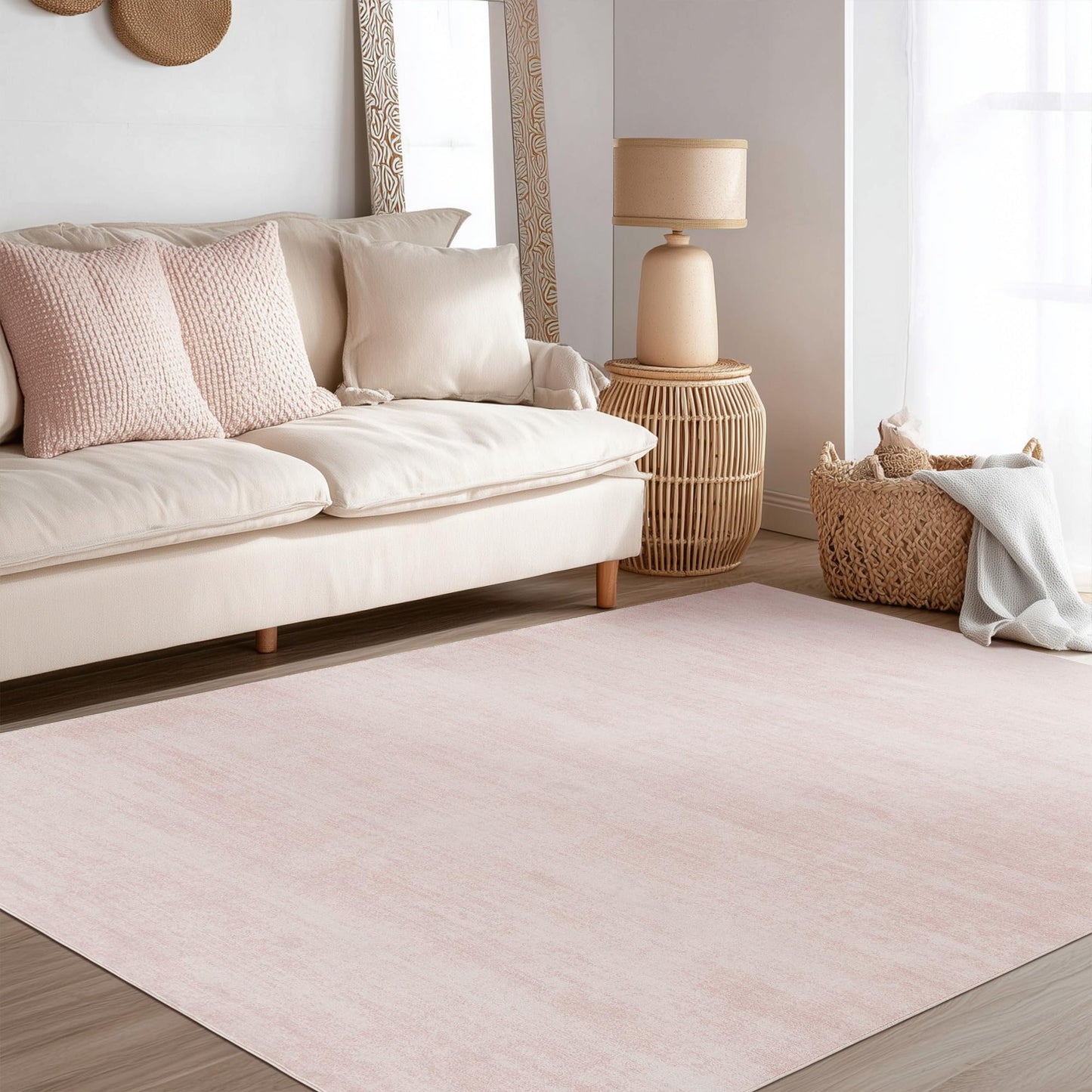 4x6 Rug for Girls Room, Washable Non Slip Boho Modern Pink Small Area Rugs for Entryway Bathroom Bedroom Kitchen