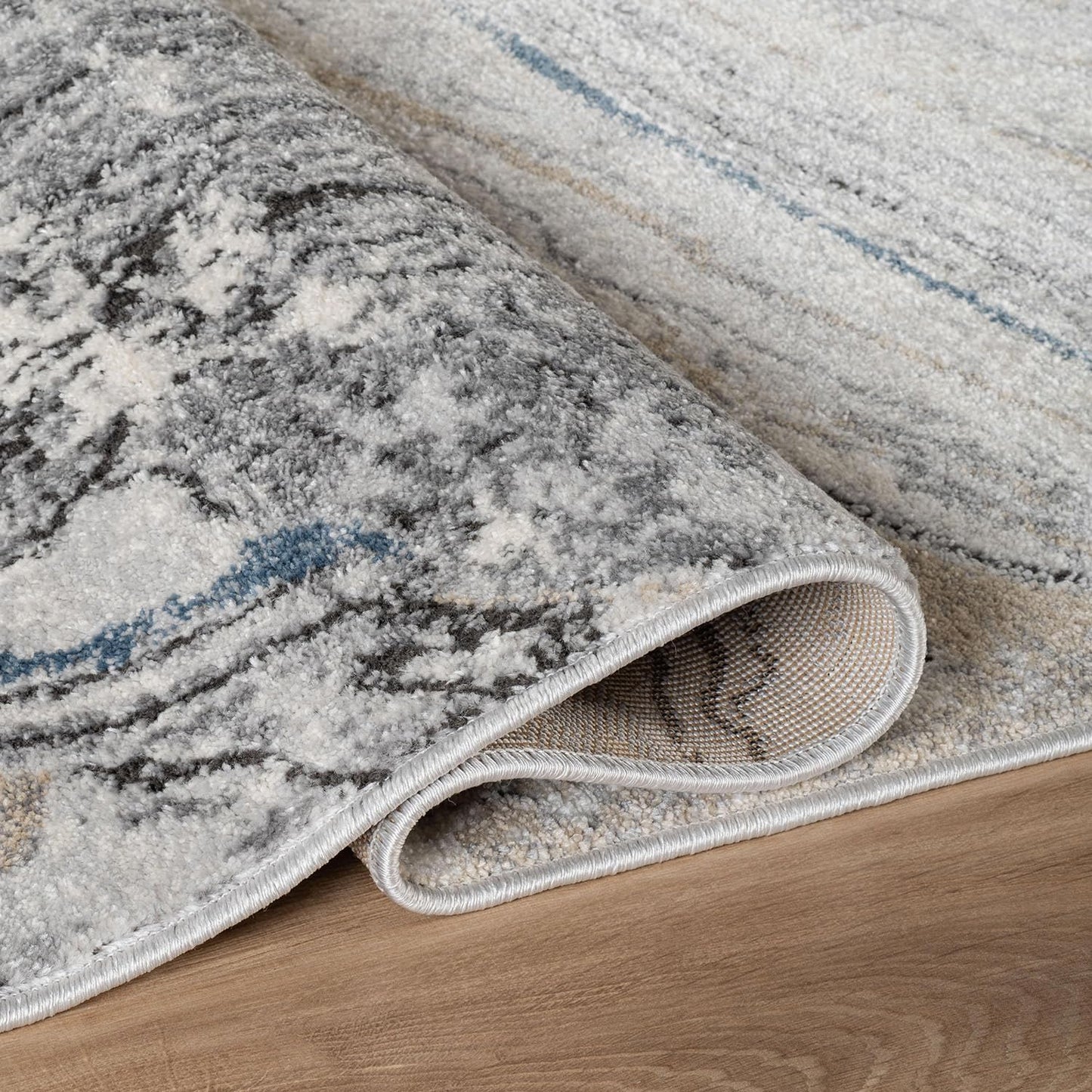 Rugshop Marble Swirl Distressed Gray Area Rug Modern Indoor Rug for Living Room, Bedroom, or Dining 2' 3" x 6' Runner Ideal for Hallway, Kitchen, Entryway, or Behind the Sofa