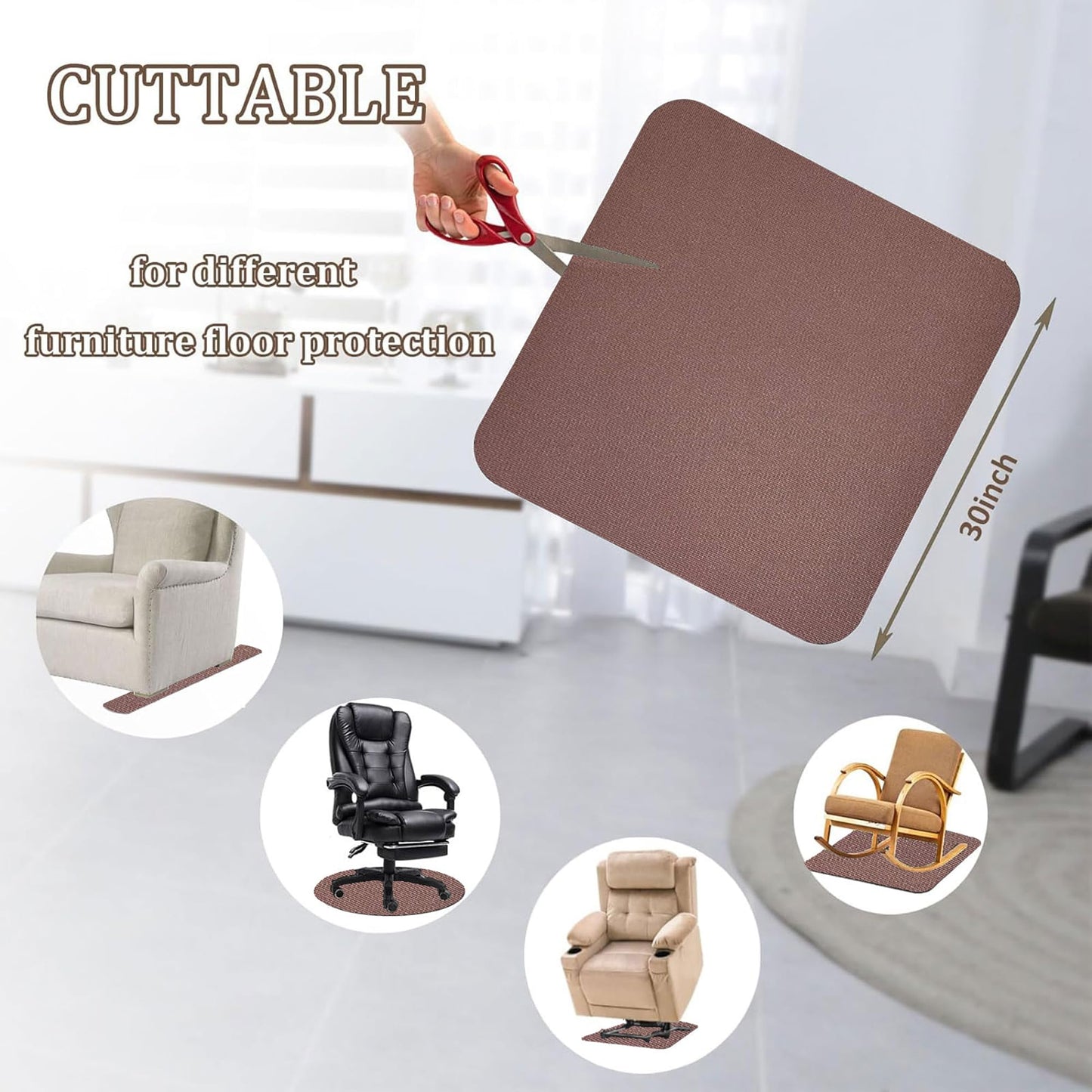 Recliner Pads for Hardwood Floors, Under Recliner Mat Floor Protectors Furniture Pads to Keep Furniture from Sliding Swivel Chairs Recliner mats for Hardwood Floors Non Slip Furniture Pads