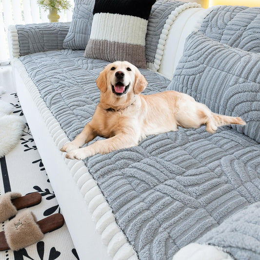XFEXM Couch Cover for Dogs, Washable Non-Slip Pet Sofa Protector, Soft Sofa Slipcovers Cushion Protector for Dogs and Cats. (Light Gray, 27.6" x 59.06" x 1.5")