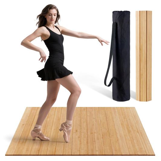 Tristcily Tap Dance Floor - 8MM 47.8 x 38.5 Inch Portable Dance Floor for Any Surface with Storage Bag, Solid Dance Board Mat, Cushioned Base Mat Perfect for Home, Studio & Events